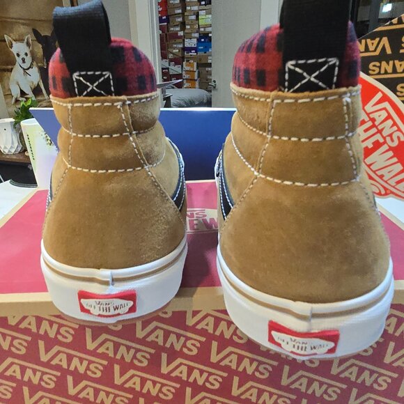 VANS Sk8-Hi MTE-1 Plaid Brown SNEAKER BOOT SHOES SKATEBOARDING MENS 10 NEW - Picture 6 of 16